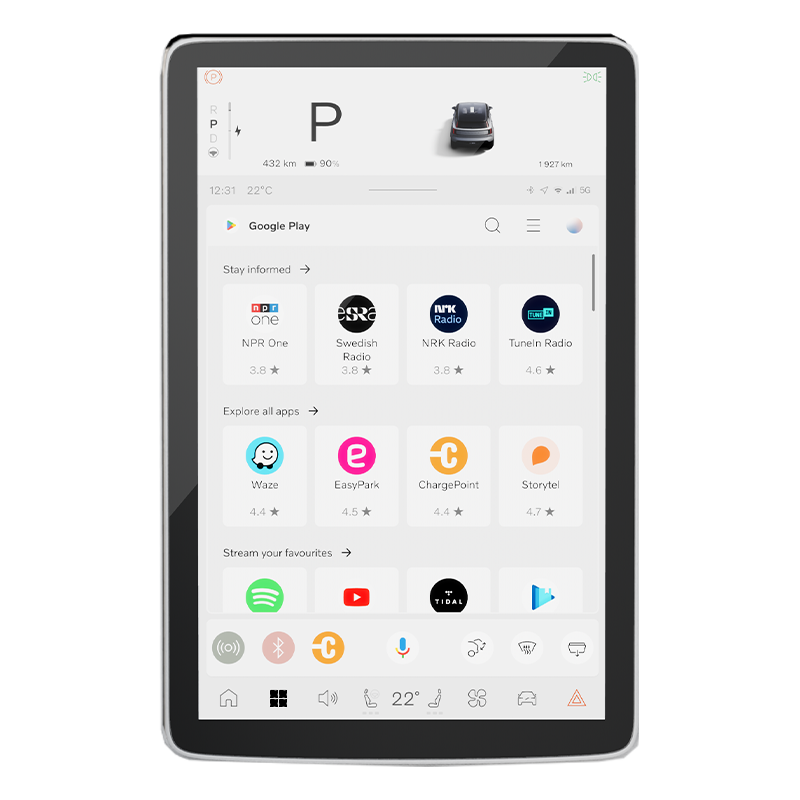EX30 appscherm